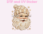 Santa Neutral Checkered Beanie Christmas DTF TRANSFER