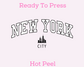 Varsity New York City Trendy DTF TRANSFER