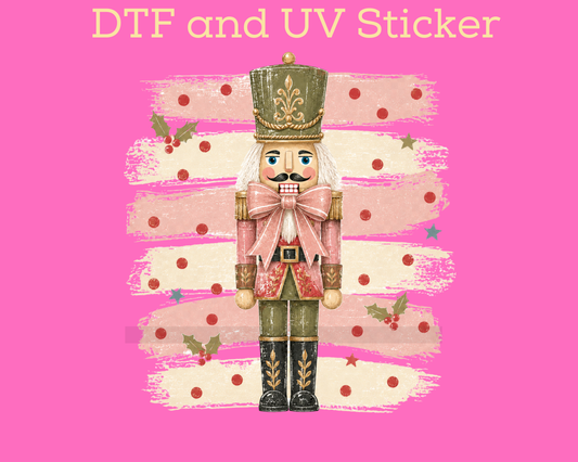 Nutcracker with Stripes and Polka Dots Christmas DTF TRANSFER
