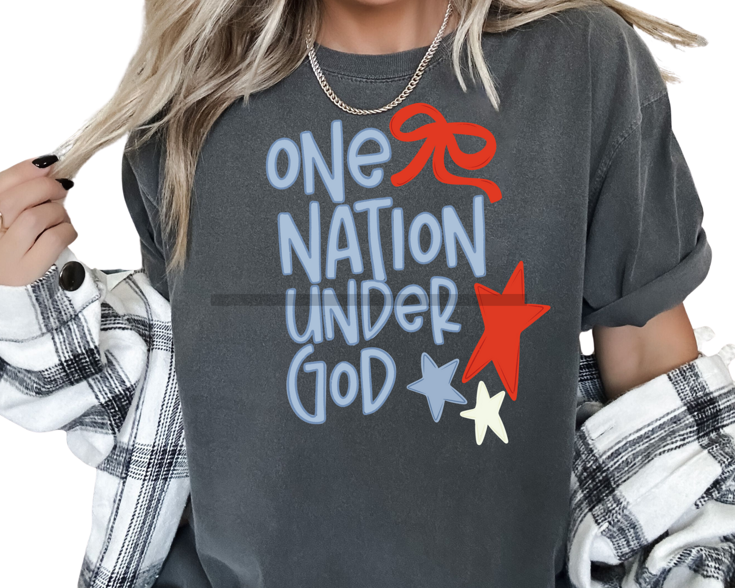 One Nation Under God Patriotic 4th of July DTF TRANSFER
