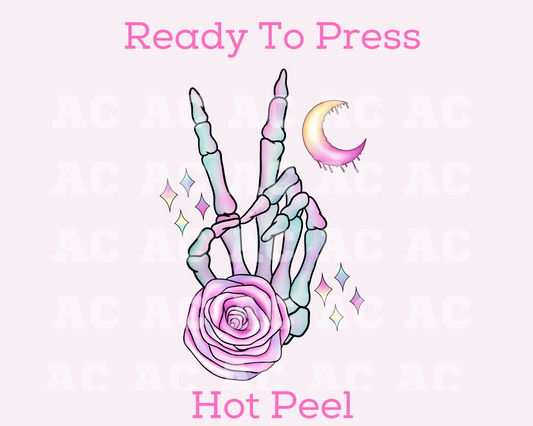 Skeleton Peace DTF TRANSFER