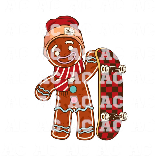 Gingerbread Skater DTF TRANSFER