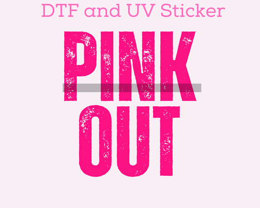 Pink Out Distressed Breast Cancer Awareness Bow DTF TRANSFER