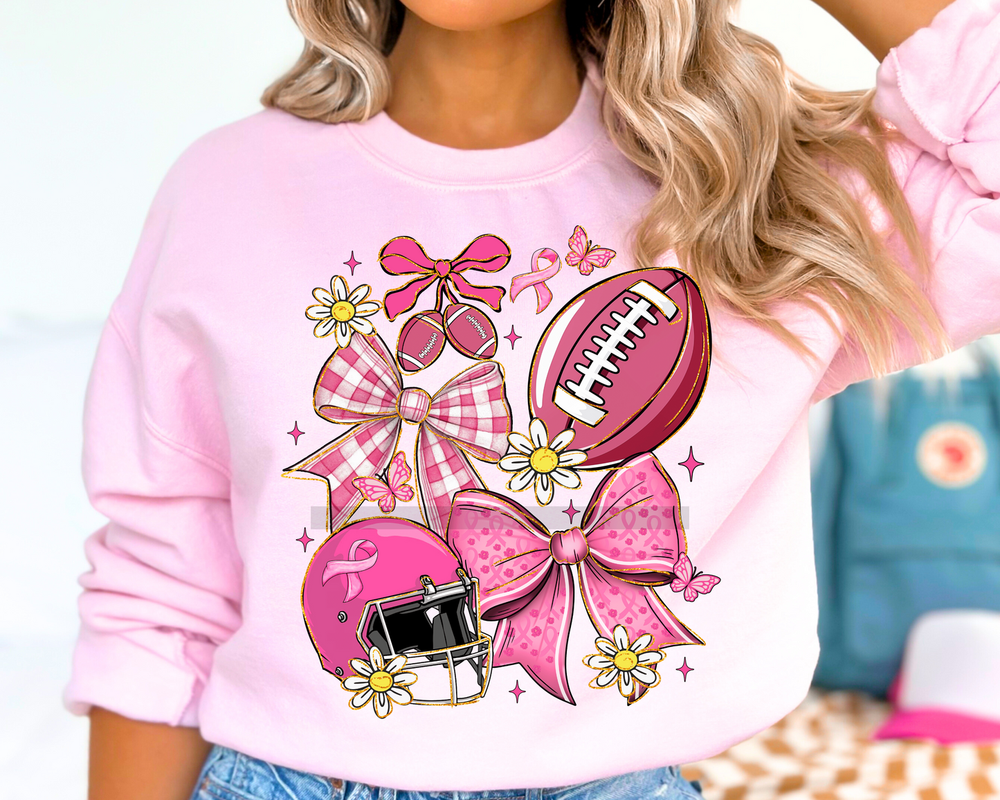 Pink Out Football Breast Cancer Awareness DTF TRANSFER