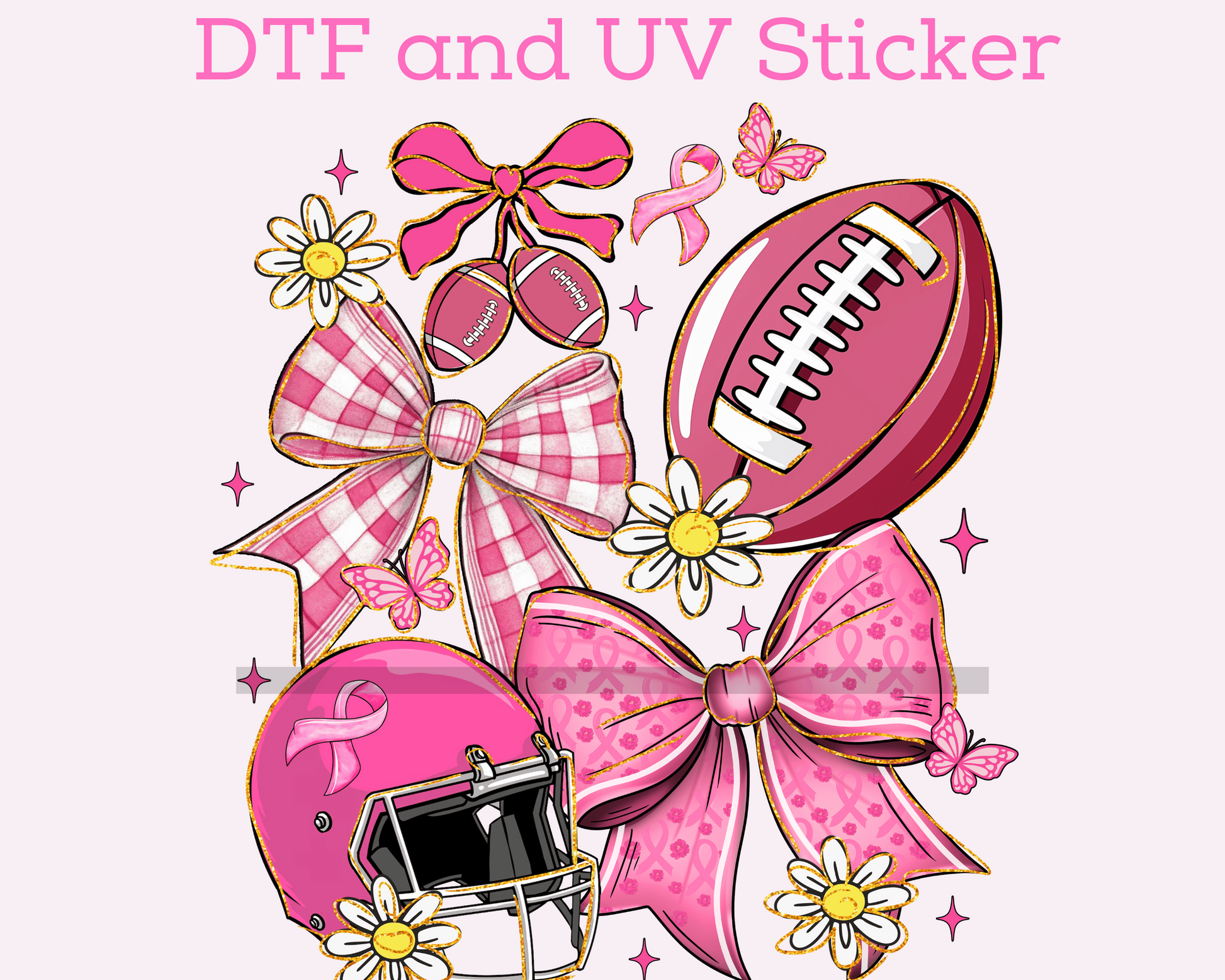 Pink Out Football Breast Cancer Awareness DTF TRANSFER