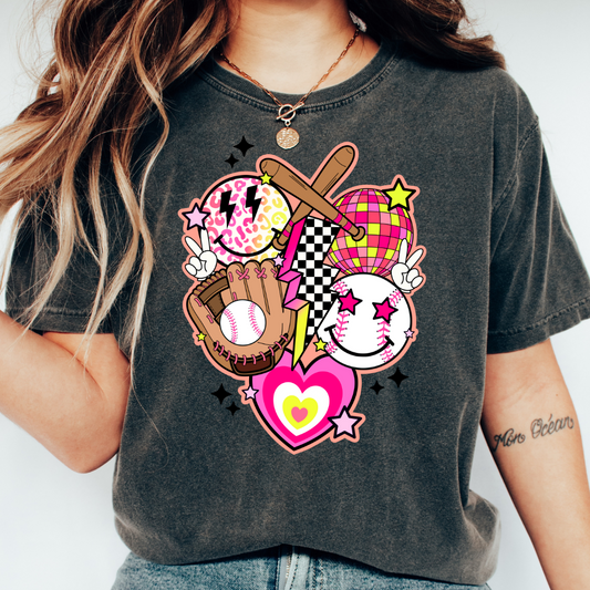 Pink Softball Collage DTF TRANSFER or UV DTF STICKER