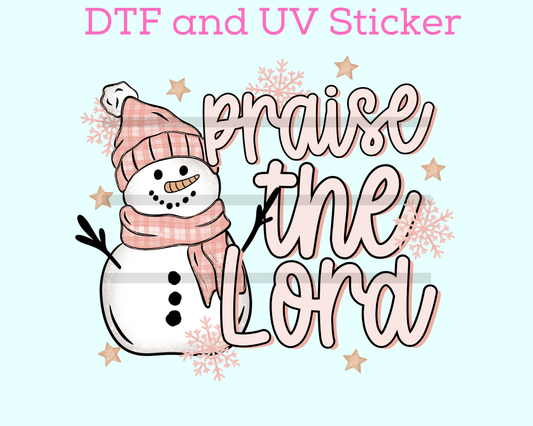 Praise The Lord Religious Christmas DTF TRANSFER or UV DTF STICKER