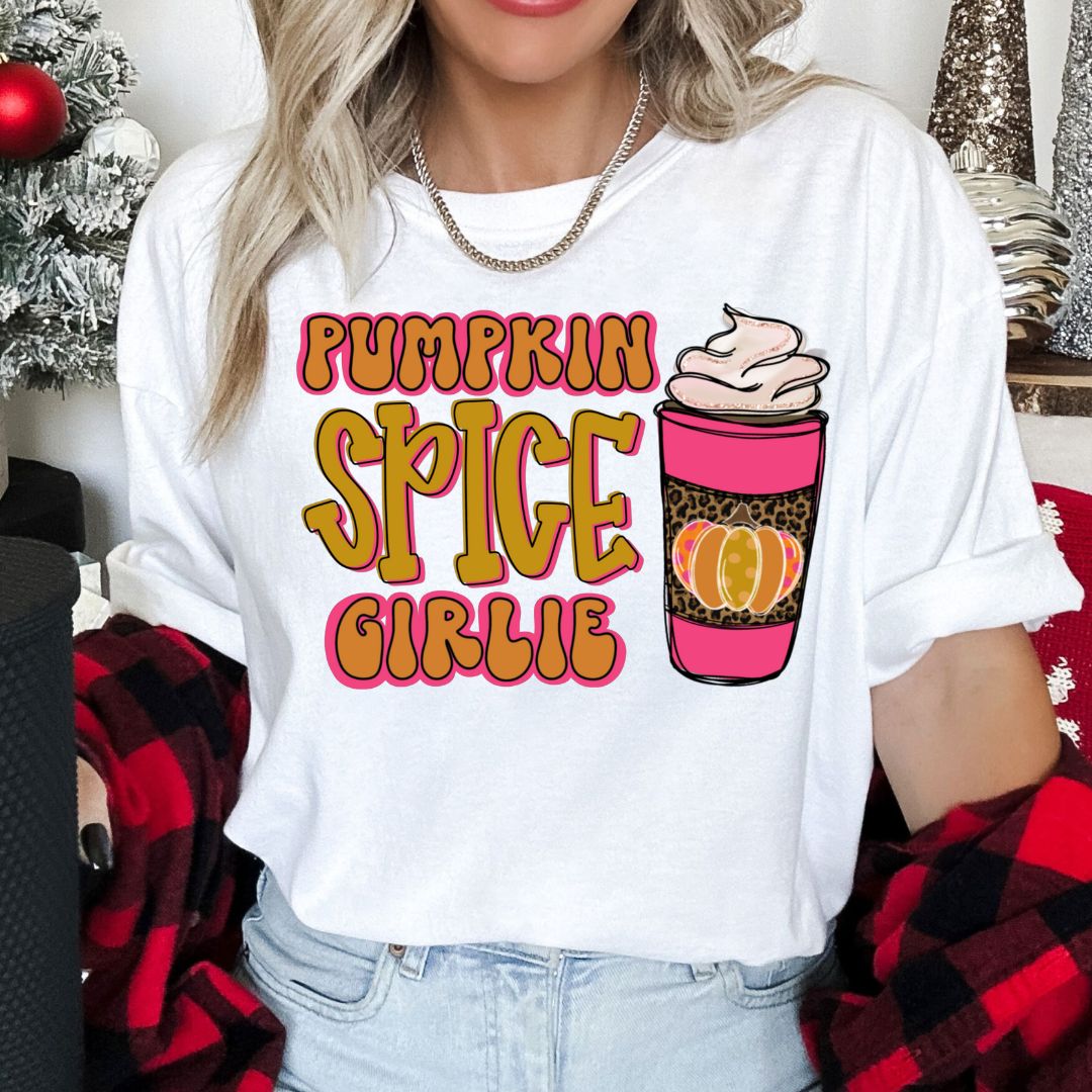 Pumpkin Spice Girlie DTF TRANSFER or UV DTF STICKER DECAL