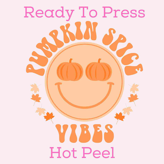 Pumpkin Spice Vibes DTF TRANSFER or UV DTF STICKER DECAL