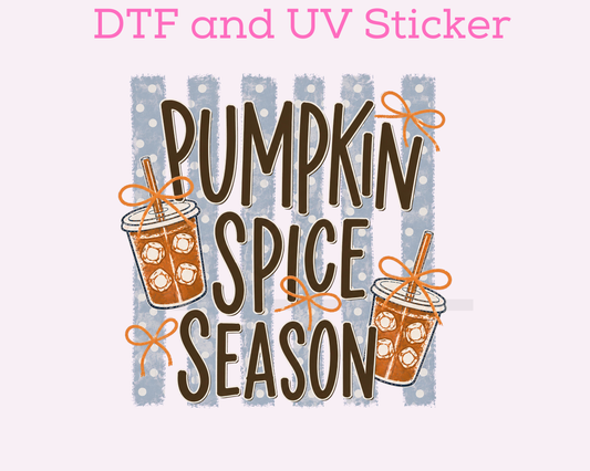 Pumpkin Spice Season Iced Coffee Fall DTF TRANSFER