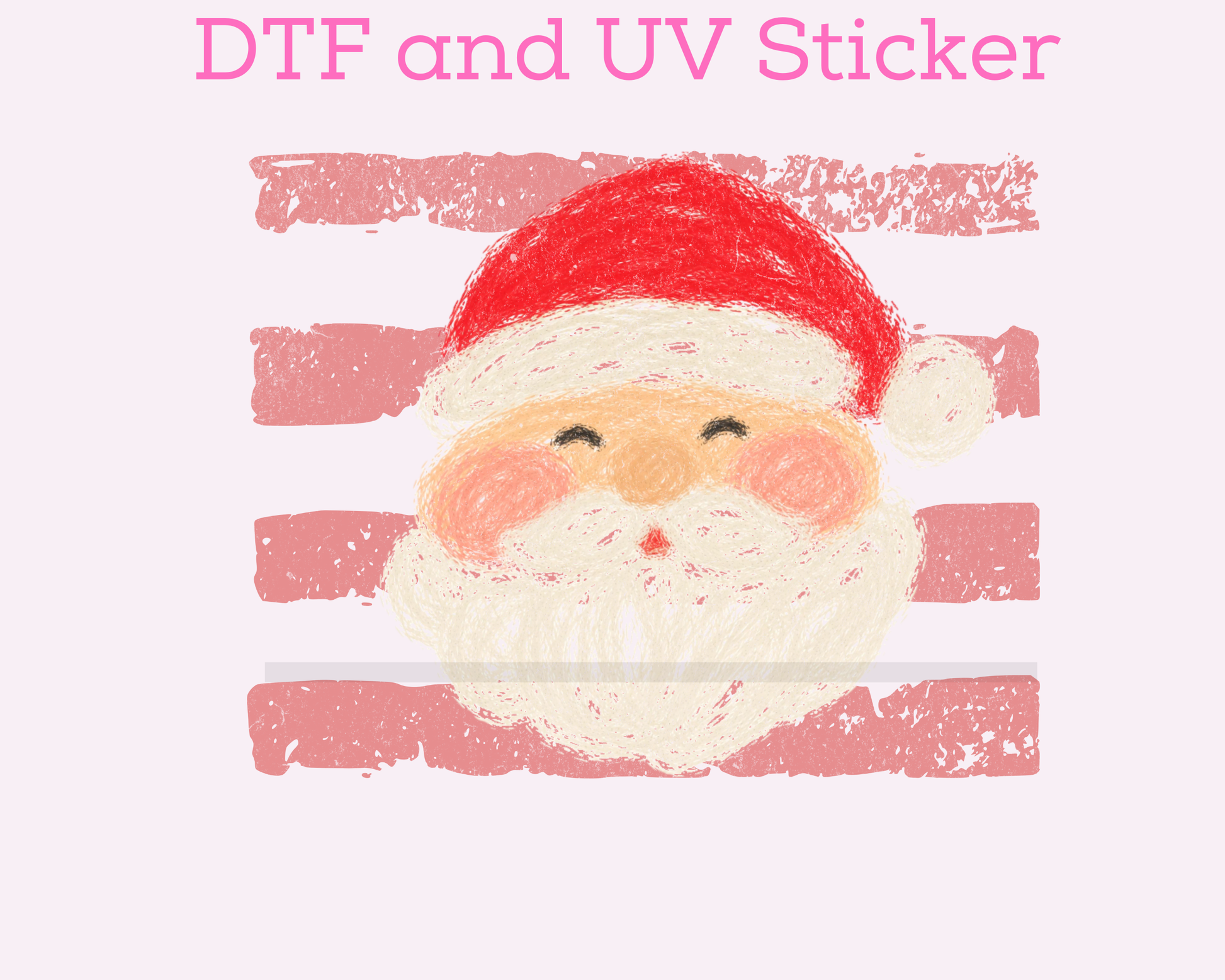 Red Stripes Santa Christmas DTF TRANSFER