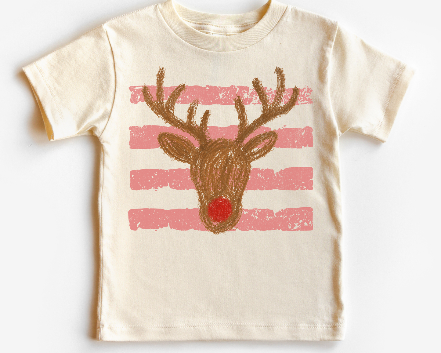 Red Stripes Reindeer Christmas DTF TRANSFER