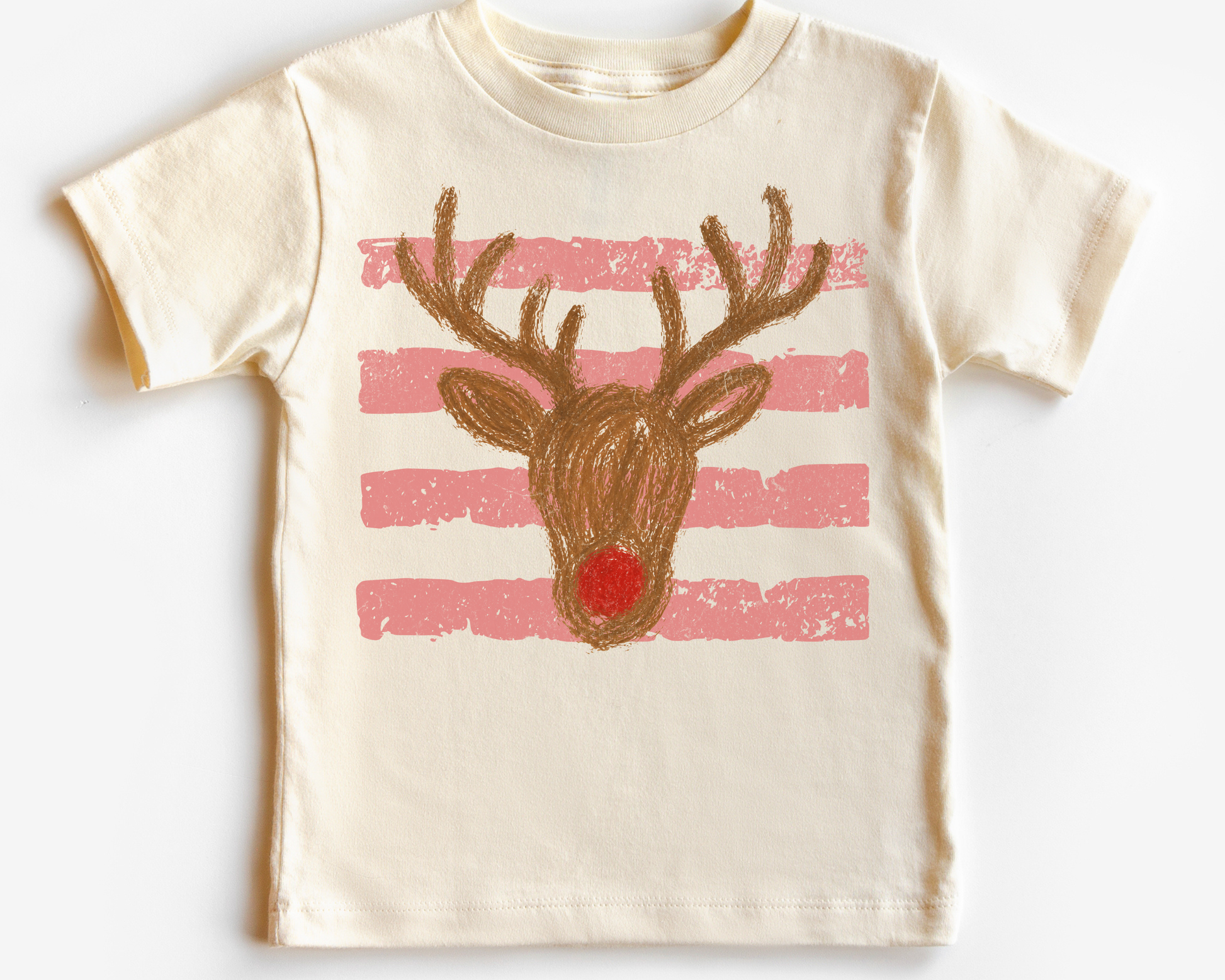 Red Stripes Reindeer Christmas DTF TRANSFER