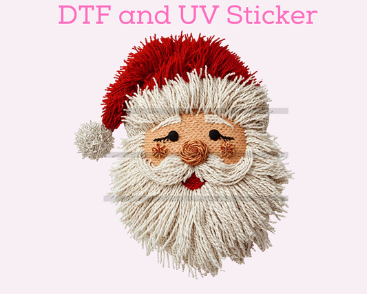 Faux Yarn Santa Christmas DTF TRANSFER