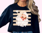 Neutral Leopard Santa with Stripes Christmas DTF TRANSFER