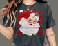Santa Red Stripes Christmas DTF TRANSFER