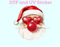 Santa Blowing Bubble Christmas DTF TRANSFER  or UV DTF STICKER