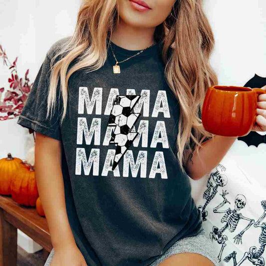 Distressed Soccer Mama Bolt (White) DTF TRANSFER or UV DTF STICKER DECAL