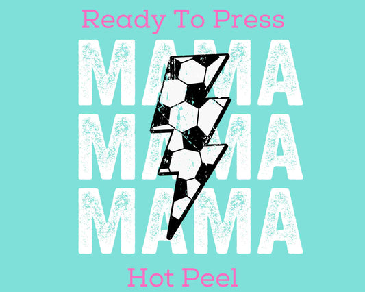 Distressed Soccer Mama Bolt (White) DTF TRANSFER or UV DTF STICKER DECAL