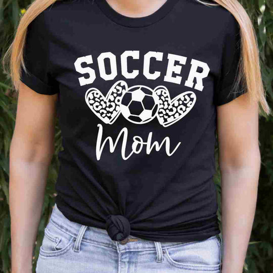 Soccer Mom Leopard Hearts (White) DTF TRANSFER or UV DTF STICKER DECAL