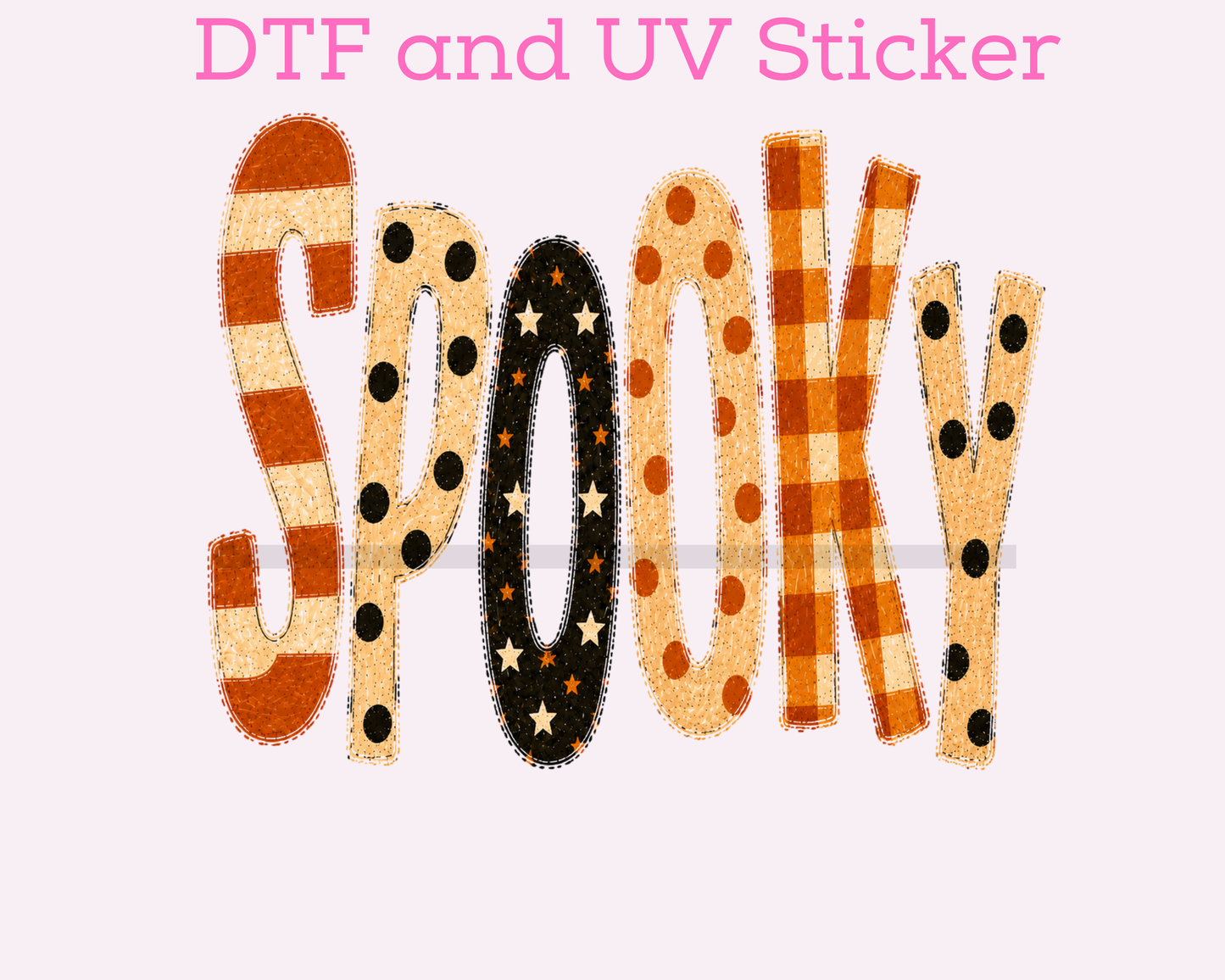 Spooky Polka Dots and Stripes Halloween DTF TRANSFER