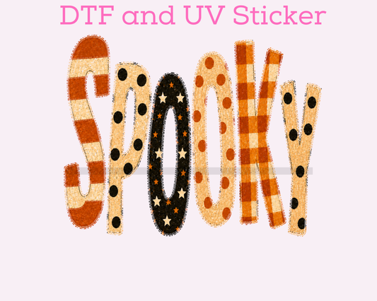 Spooky Polka Dots and Stripes Halloween DTF TRANSFER