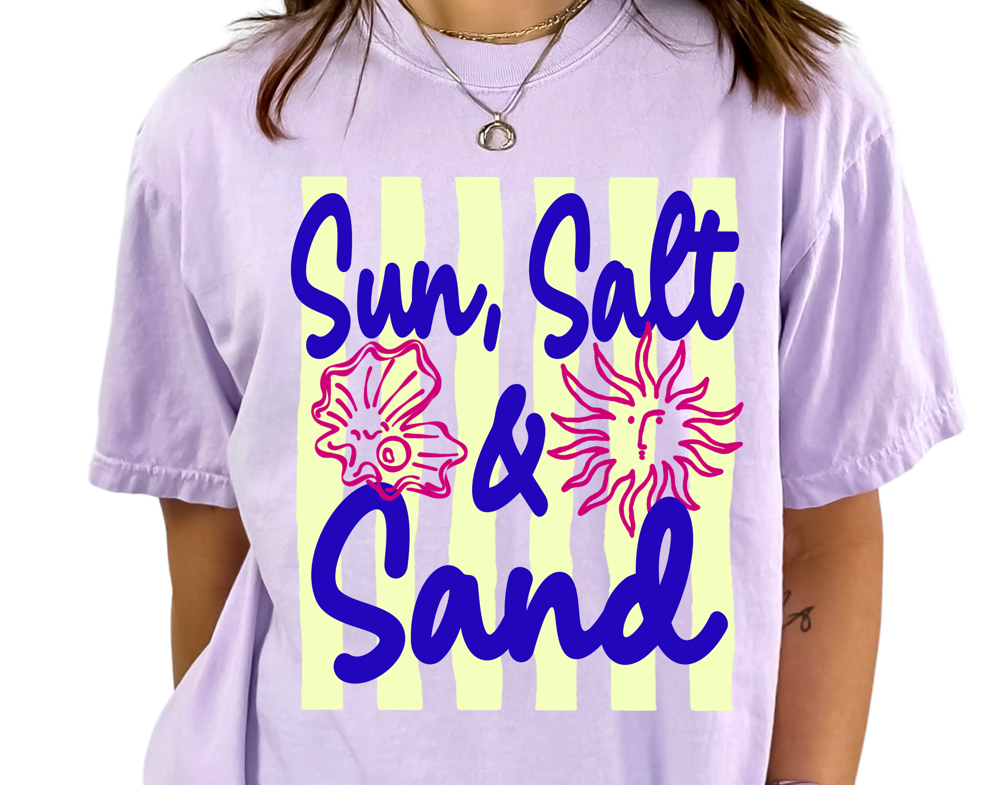 Sun Salt & Sand Stripes DTF TRANSFER or UV DTF STICKER
