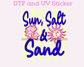 Sun Salt & Sand Stripes DTF TRANSFER or UV DTF STICKER