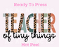 Teacher Of Tiny Things DTF TRANSFER or UV DTF STICKER DECAL