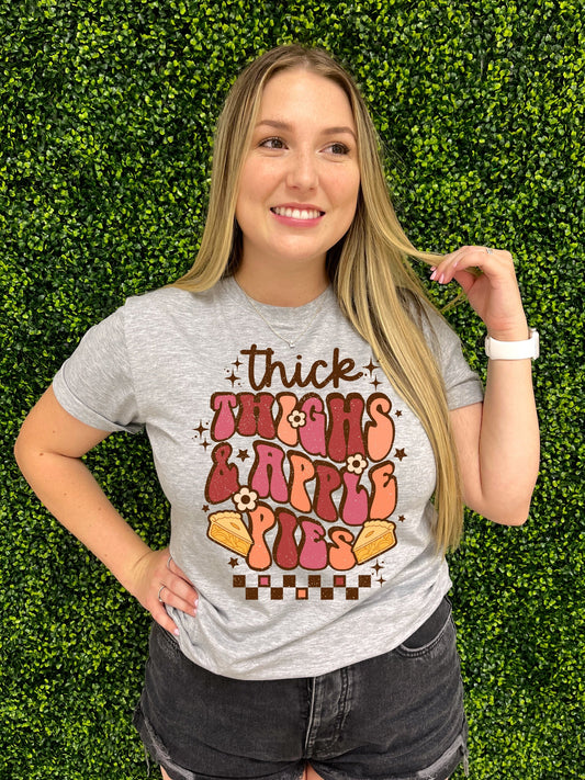 Thick Thighs and Apple Pies DTF TRANSFER or UV DTF STICKER DECAL