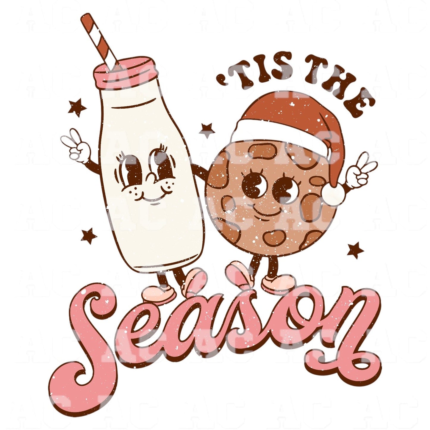 Retro Tis The Season DTF TRANSFER or UV DTF STICKER