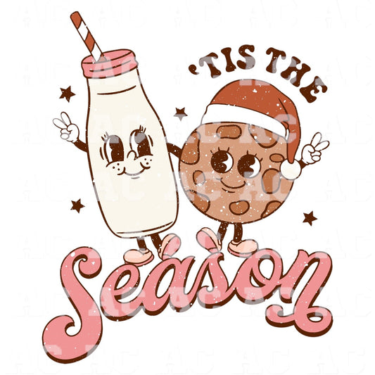 Retro Tis The Season DTF TRANSFER or UV DTF STICKER