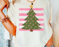 Christmas Tree  Stripes Polka Dot Christmas DTF TRANSFER 