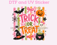 Bat Orange Stripes  Polka Dot Halloween DTF TRANSFER