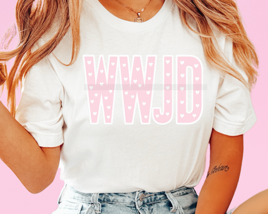 WWJD Pink What would Jesus Do Faith Based Religious DTF TRANSFER or UV DTF STICKER