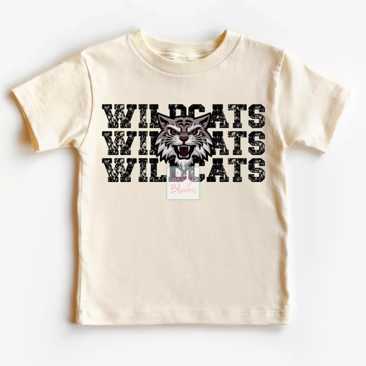 Faux Embroidery Distressed Wildcats Sports Mascot DTF TRANSFER or UV DTF STICKER