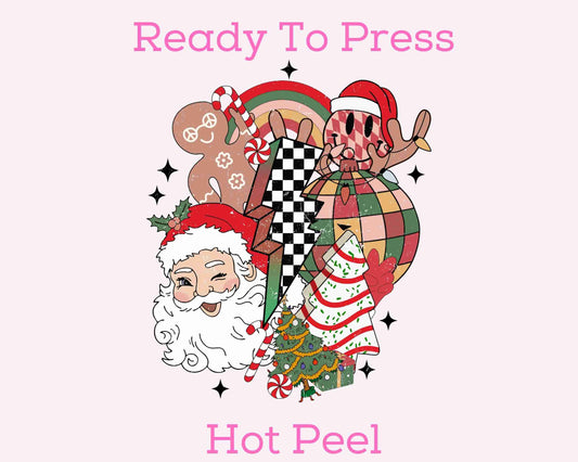 Christmas Collage DTF TRANSFER or UV DTF STICKER