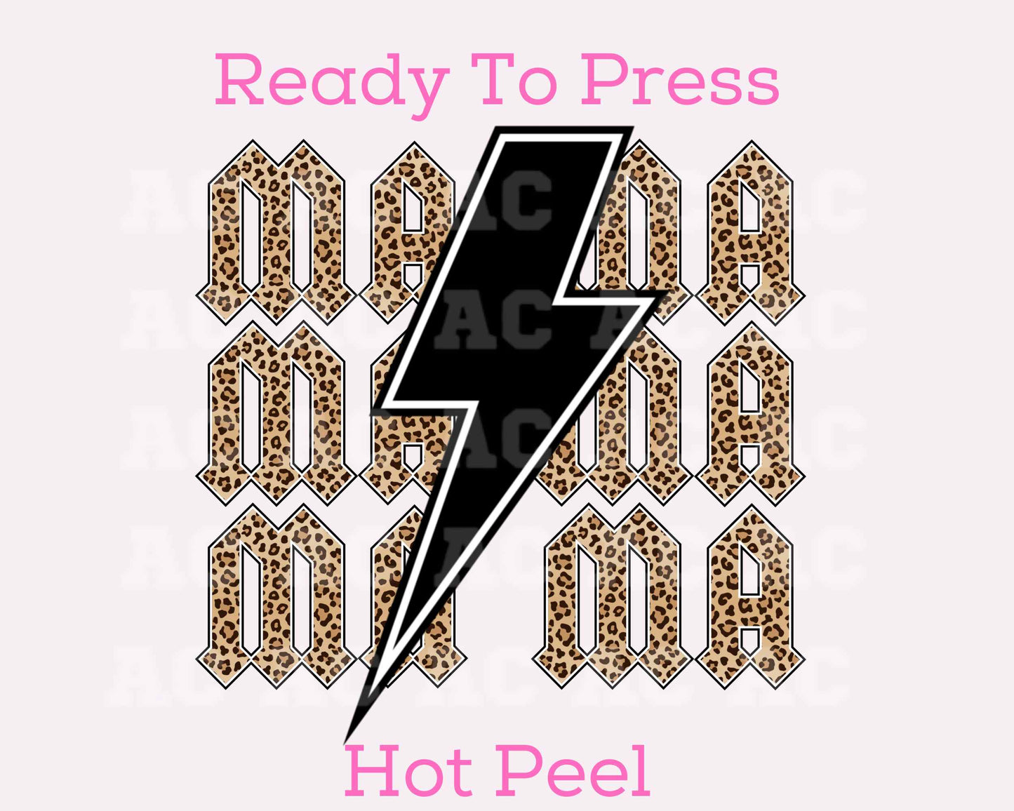 Mama Lightning (Leopard) DTF TRANSFER or UV DTF STICKER DECAL