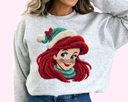 Magical Faux Yarn Princess Christmas DTF TRANSFER or UV DTF STICKER