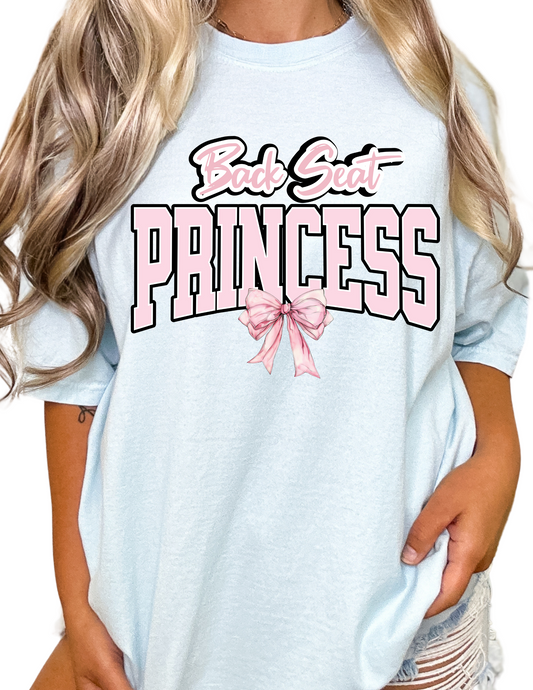 Back Seat Princess Coquette Bow Trendy DTF TRANSFER or UV DTF STICKER DECAL
