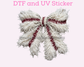 Faux Yarn Baseball Bow DTF TRANSFER or UV DTF STICKER