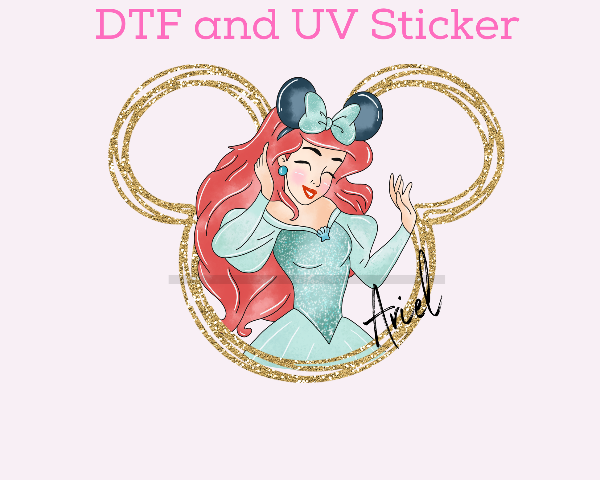 Magical Water Princess DTF TRANSFER UV DTF STICKER