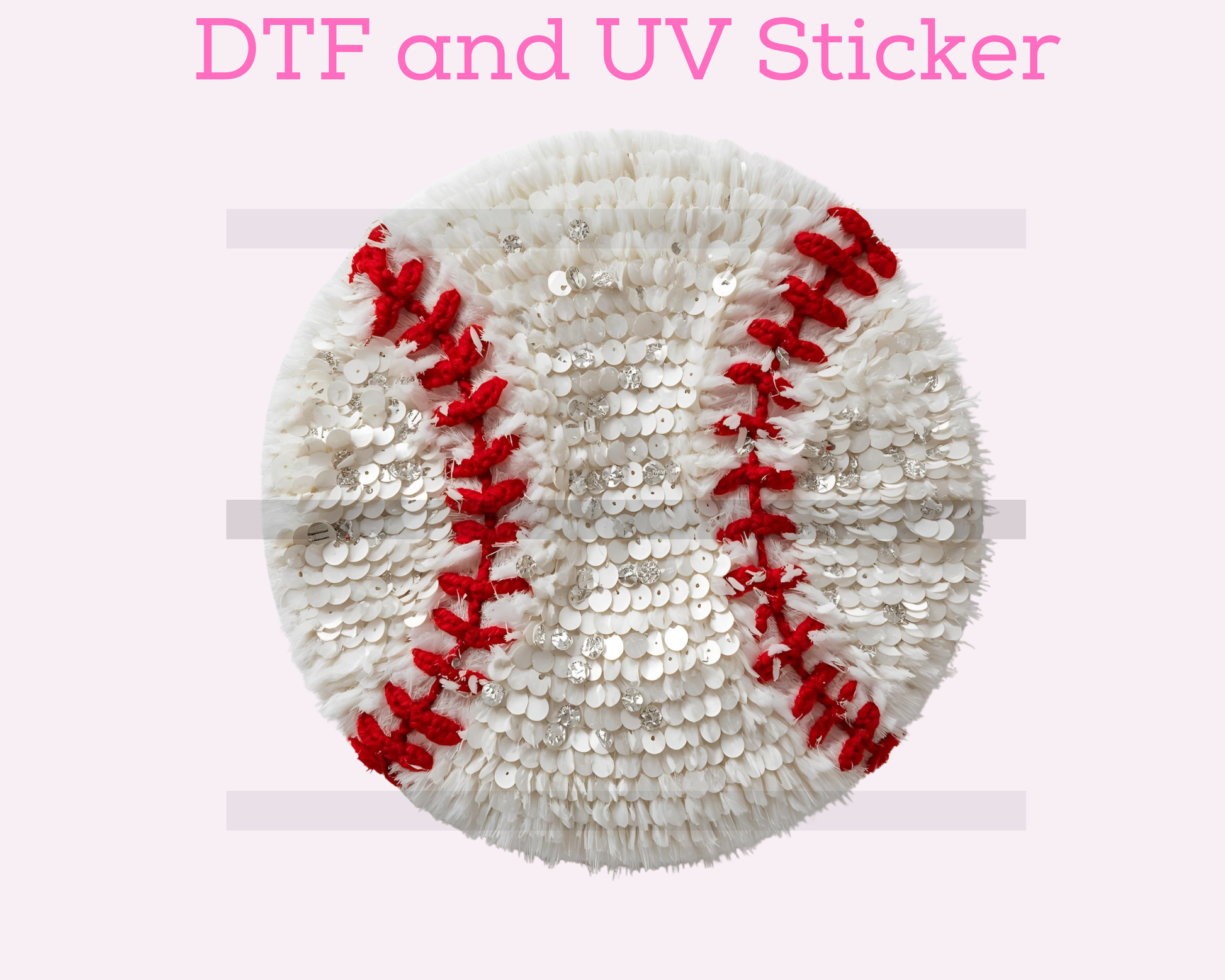 Faux Sequins Baseball DTF TRANSFER or UV DTF STICKER