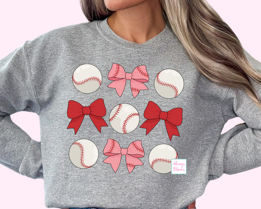 Baseball Coquette Bow DTF TRANSFER or UV DTF STICKER