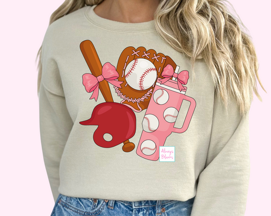 Baseball Coquette Bow DTF TRANSFER or UV DTF STICKER