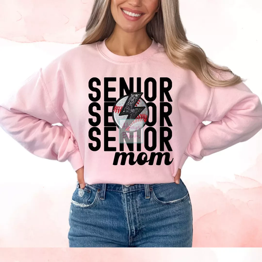 Senior Baseball Mom (Faux Embroidery) Graduate Mom DTF TRANSFER or UV DTF STICKER
