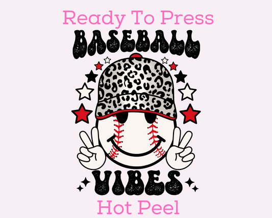 Baseball Vibes Baseball DTF TRANSFER or UV DTF STICKER