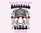 Baseball Vibes Baseball DTF TRANSFER or UV DTF STICKER
