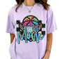 Checkered Basketball Mom Faux Embroidery Basketball DTF TRANSFER