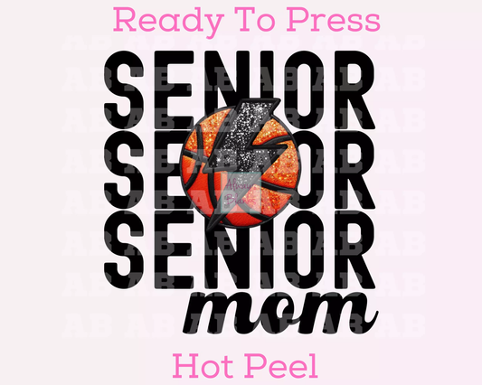 Senior Basketball Mom (Faux Embroidery) Basketball DTF TRANSFER
